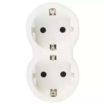 Двойник Legrand вертикальное подключение, цвет белый