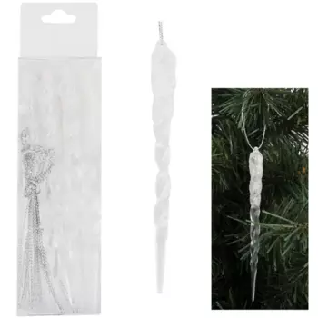 Елочная игрушка «Сосульки» серебряный 12 шт.