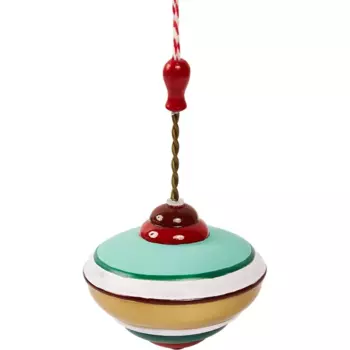 Елочная игрушка Волчок 12x7.4 цвет разноцветный