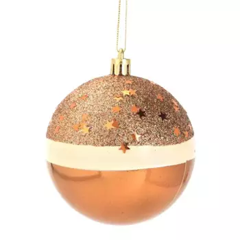 Елочное украшение Шар с блестками Christmas 7.8 см цвет коричневый