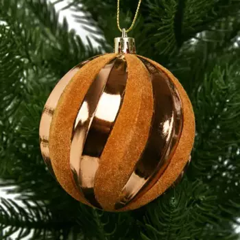Елочное украшение Шар с объемным узором Christmas 7.8 см цвет коричневый