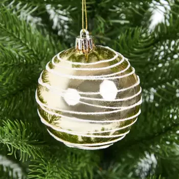 Елочное украшение Шар с узором Christmas 7.8 см цвет золотой