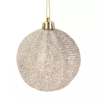 Елочное украшение Шар с узором Christmas 7.8 см цвет золотой с блестками