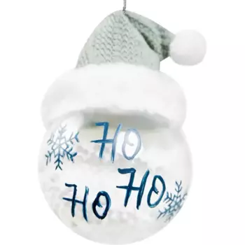 Елочное украшение Шар со шляпкой Christmas 8 см цвет синий