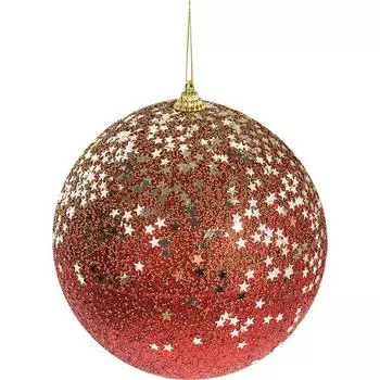 Елочный шар 15 см пластик красный