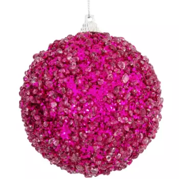 Елочный шар 8 см пластик фуксия