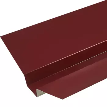 Ендова верхняя 130x30x50 мм 2 м RAL 3005 0.4 мм красный