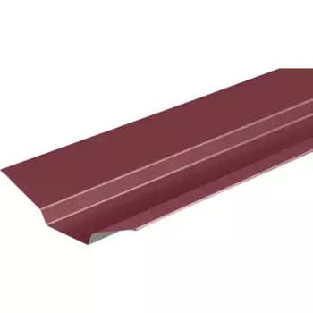 Ендова верхняя 76x80x76 мм 2 м RAL 3005 0.4 мм красный