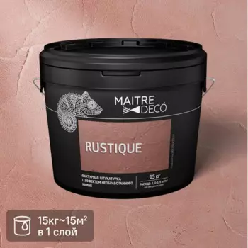 Фактурная штукатурка Maitre Deco «Rustique» эффект необработанного камня 15 кг