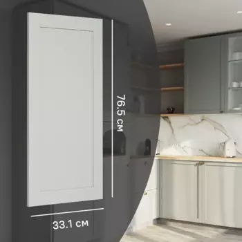 Фасад кухонного шкафа Кинель 33.1x76.5 см KONSENSA массив дерева цвет серо-зеленый