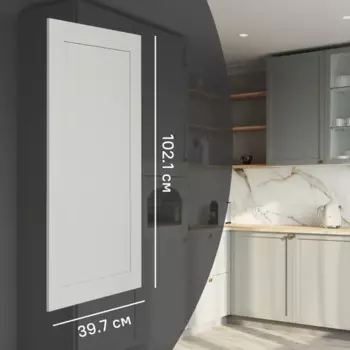 Фасад кухонного шкафа Кинель 39.7x102.1 см KONSENSA массив дерева цвет серо-зеленый