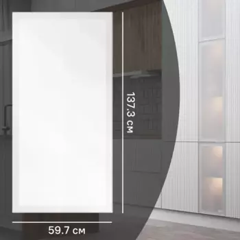 Фасад-витрина кухонного шкафа Вельск 59.7x137.3 см KONSENSA стекло цвет белый