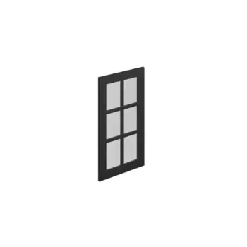 Фасад-витрина кухонного шкафа Ньюпорт 39.7x76.5 см Delinia ID МДФ цвет черный