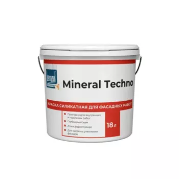 Фасадная краска Mineral Techno U глубокоматовая цвет белый база C 18 л