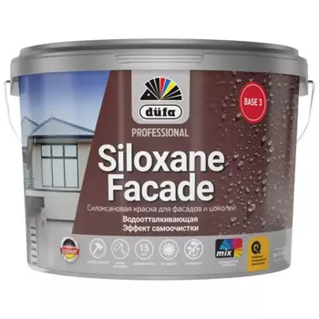 Фасадная краска моющаяся Dufa Professional Siloxane Facade глубокоматовая цвет прозрачный база С 9 л