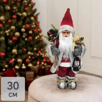 Фигура декоративная Санта в красном 30см