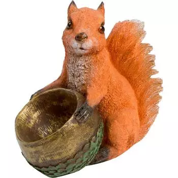 Фигура садовая «Белка с кормушкой» высота 24 см