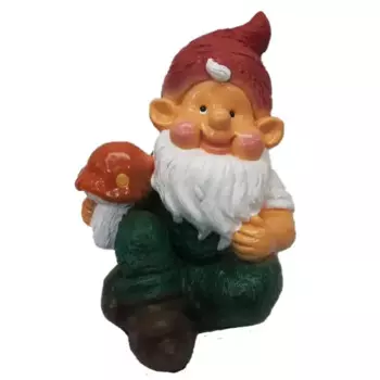 Фигура садовая «Гном Вася с грибом» высота 33 см