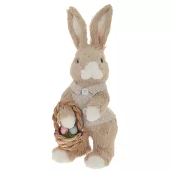 Фигурка декоративная Заяц 797604 11x13x29 см ПВХ цвет бежевый