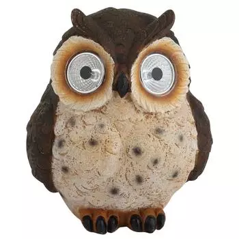 Фигурка садовая Сова на солнечных батареях 13 см
