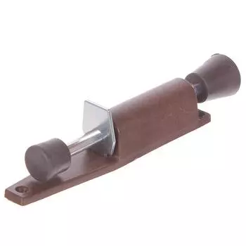 Фиксатор дверной фрикционный с винтовым креплением сталь цвет коричневый