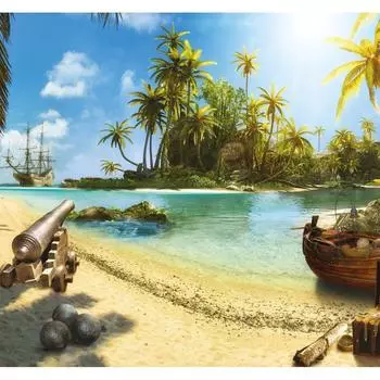 Фотообои 3D Flizart «Остров сокровищ», флизелиновые, 300x280 см