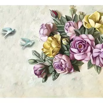 Фотообои Цветочный барельеф флизелиновые, 300x270 см, L13-200