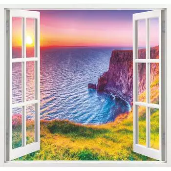 Фотообои Морской закат бумажные 139x139 см