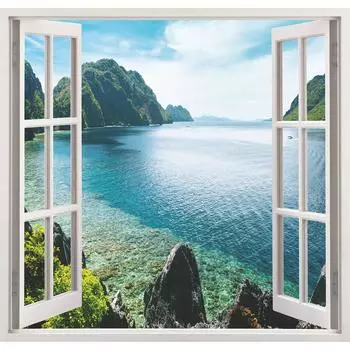 Фотообои Вид на озеро бумажные 139x139 см