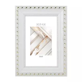 Рамка Мирам 10x15 см пластик цвет белый 642968-4