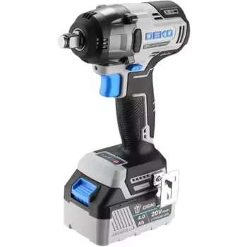 Гайковерт аккумуляторный ударный бесщеточный Deko ZKIS20 084-1047, 20 В Li-ion 2x4 Ач, 400 Нм