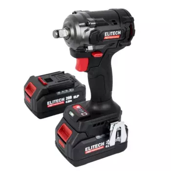 Гайковерт аккумуляторный ударный бесщеточный Elitech HD CW2004SL, 20 В Li-Ion 2x4 Ач 450 Нм