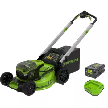 Газонокосилка аккумуляторная бесщеточная самоходная GreenWorks 2514307UB 60 В 60 см 1x4 Ач АКБ и ЗУ входит в комплект