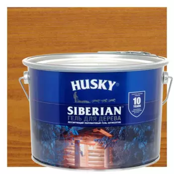 Гель для дерева Husky Siberian полуматовый цвет каштан 9 л