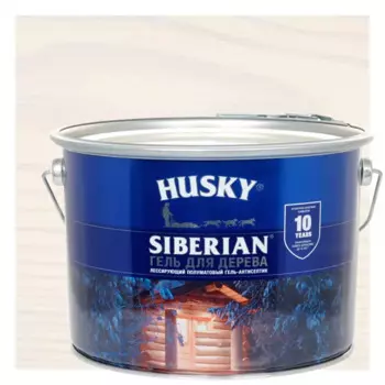 Гель для дерева Husky Siberian полуматовый цвет белый 9 л
