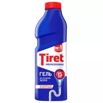 Гель для удаления засоров в трубах Tiret Профессионал 1 л