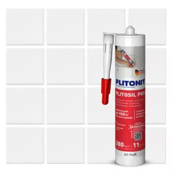 Герметик силиконовый Plitonit PlitoSil Pro цвет белый 280 мл