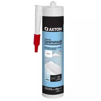 Герметик силиконовый Axton санитарный уксусный белый 280 мл
