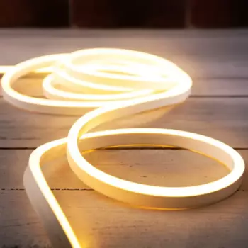 Гибкий неон 8x16 мм 20 м теплый белый (набор)