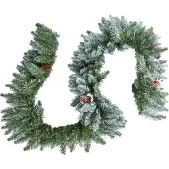 Гирлянда еловая с декором Beatrees заснеженная 1.8 м