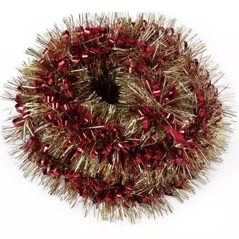 Гирлянда петля двойная атласная красно-золотоая