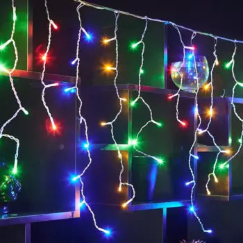 Гирлянда светодиодная бахрома Uniel электрическая 10 м разноцветный свет 1 режим 480 ламп цвет прозрачный