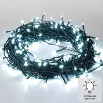 Гирлянда светодиодная нить Uniel ULD-S10000-1000/DGA электрическая 100 м белый свет 8 режимов 1000 ламп цвет зеленый