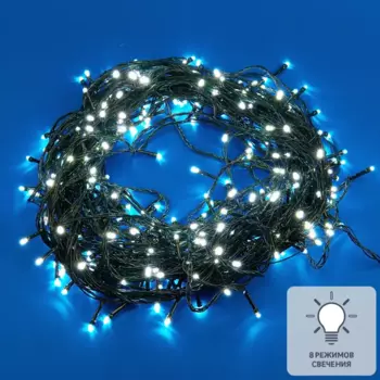 Гирлянда светодиодная нить Uniel ULD-S5000-500/DGA электрическая 50 м белый свет 8 режимов 500 ламп цвет зеленый