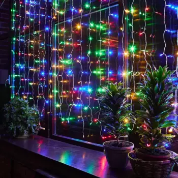 Гирлянда светодиодная занавес Uniel электрическая 3x2 м разноцветный свет 1 режим 264 лампы цвет прозрачный