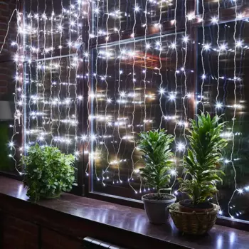 Гирлянда светодиодная занавес Uniel электрическая 3x2 м белый свет 1 режим 264 лампы цвет прозрачный