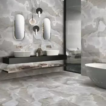 Глазурованный керамогранит Arcadia Ceramica Rex Onyx Blue 60x120 см 1.44 м полированный цвет серо-голубой