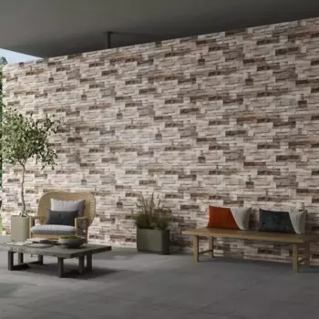 Глазурованный керамогранит Concor Slate Brick Beige 30x60 см 1.08 м матовый цвет бежевый камень