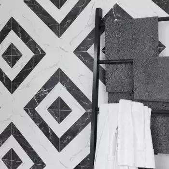 Глазурованный керамогранит Kreaforta Dina 42x42 см 1.587 м сатинированный цвет черно-белый