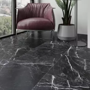 Глазурованный керамогранит Kreaforta Dina 42x42 см 1.587 м сатинированный цвет черный